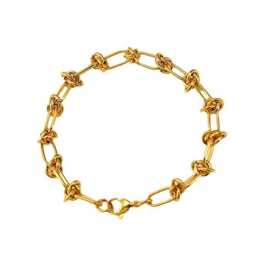 Bracelets en acier inoxydable, Acier inoxydable 304, Plaqué or 18K, bijoux de mode & styles différents pour le choix & pour femme, Vendu par PC