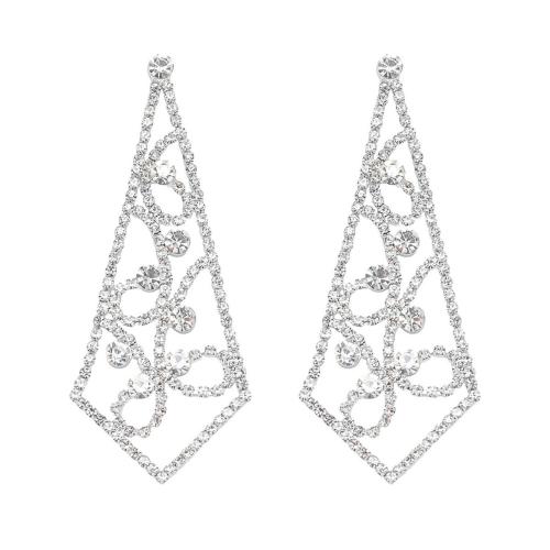 laiton Boucle d'oreille goutte, bijoux de mode & pour femme & avec strass, plus de couleurs à choisir, Vendu par paire