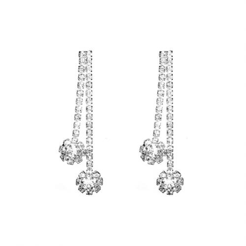 alliage de zinc Boucle d'oreille goutte, avec zircon cubique, bijoux de mode & pour femme, Vendu par paire