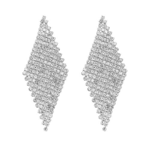 Boucle d'oreille goutte laiton strass, bijoux de mode & pour femme & avec strass, plus de couleurs à choisir, Vendu par paire