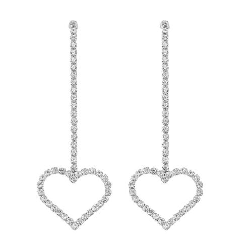 Boucle d'oreille goutte laiton strass, bijoux de mode & pour femme & avec strass, plus de couleurs à choisir, Vendu par paire