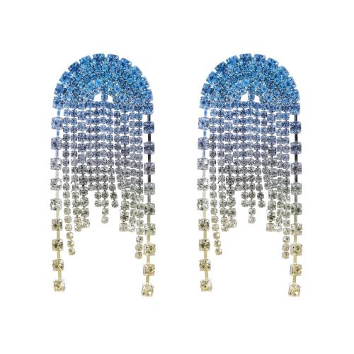 laiton Boucle d'oreille goutte, bijoux de mode & pour femme & avec strass, plus de couleurs à choisir, Vendu par paire