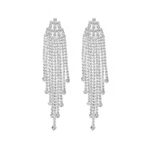 laiton Boucle d'oreille goutte, bijoux de mode & pour femme & avec strass, plus de couleurs à choisir, Vendu par paire