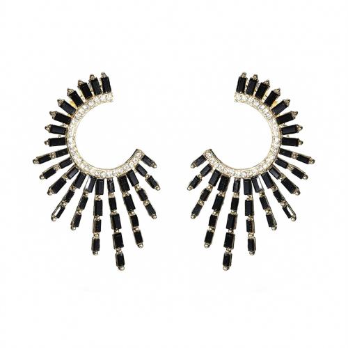 laiton Boucle d'oreille goutte, avec verre, Placage, bijoux de mode & pour femme & avec strass, plus de couleurs à choisir, Vendu par paire