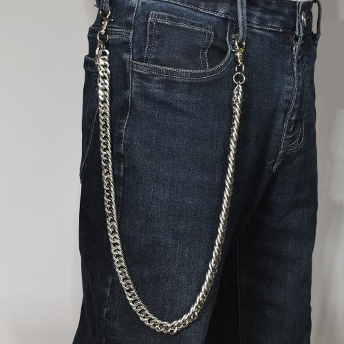 alliage de zinc chaîne de taille, avec fer, Placage, le style de punk & unisexe, argent Environ 75 cm, Vendu par PC[