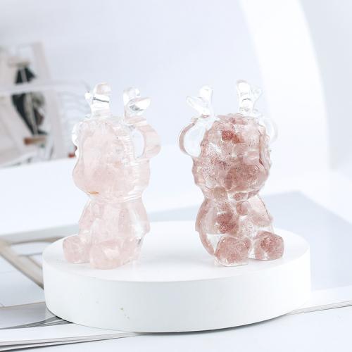 pierre gemme décoration, avec résine, gazelle, goutté d'époxy, différents matériaux pour le choix Vendu par PC