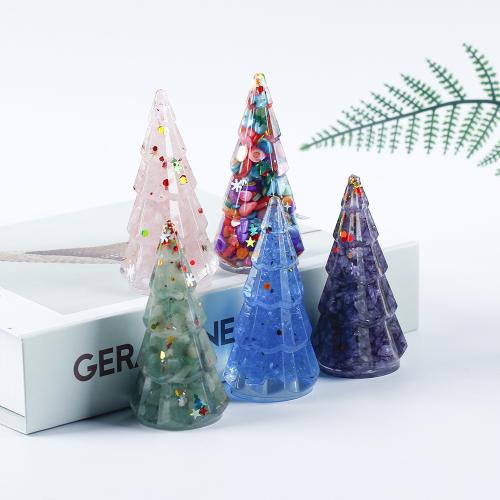 pierre gemme décoration, avec Paillettes & résine, arbre de noël, goutté d'époxy, différents matériaux pour le choix Vendu par PC