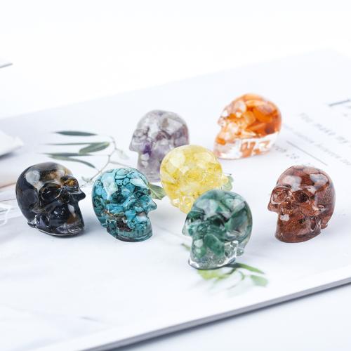 pierre gemme décoration, avec résine, crane, goutté d'époxy, différents matériaux pour le choix Vendu par PC