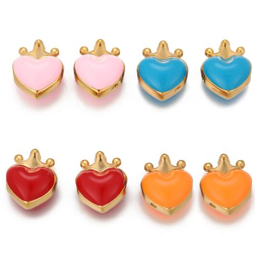 Stainless Steel Beads, 304 Stainless Steel, gold color plated, DIY & enamel 