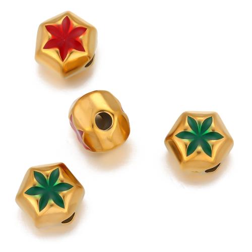 Abalorios de acero inoxidable, acero inoxidable 304, chapado en color dorado, Bricolaje & esmalte, más colores para la opción, 5PCs/Bolsa, Vendido por Bolsa[
