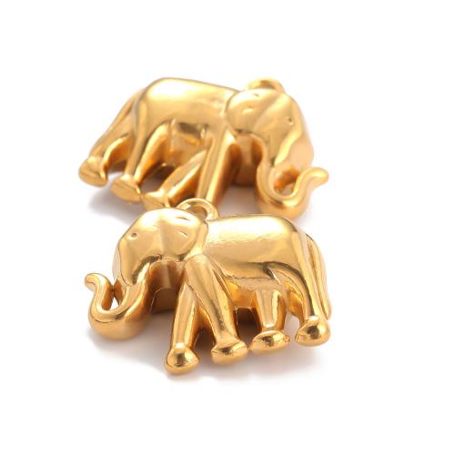 Stainless Steel Pendants, 304 Stainless Steel, Elephant, gold color plated, DIY 