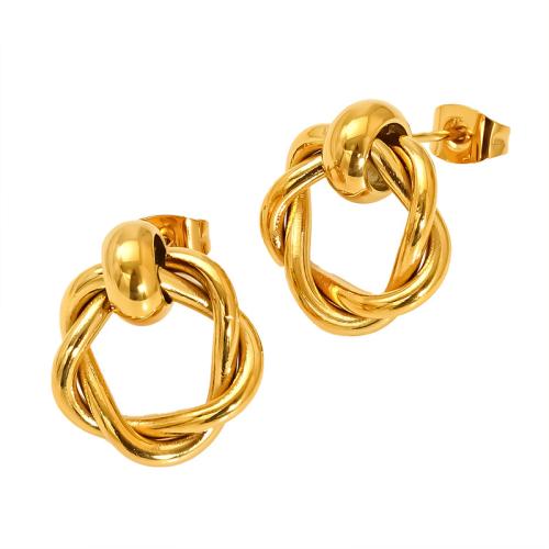 Boucle en acier inoxydable, Acier inoxydable 304, Plaqué or 18K, styles différents pour le choix & pour femme & creux, Vendu par paire