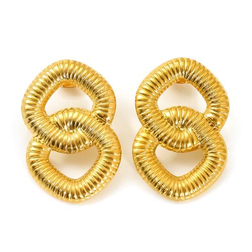 Boucle en acier inoxydable, Acier inoxydable 304, Plaqué or 18K, styles différents pour le choix & pour femme & creux, Vendu par paire