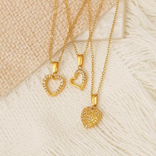 ステンレス鋼のジュエリーネックレス, 304ステンレススチール, 18Kゴールドメッキ, 異なるスタイルを選択 & マイクロパヴェジルコニア & 女性用, 売り手 パソコン