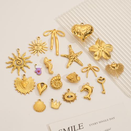 Stainless Steel Pendants, 304 Stainless Steel, 18K gold plated, DIY 