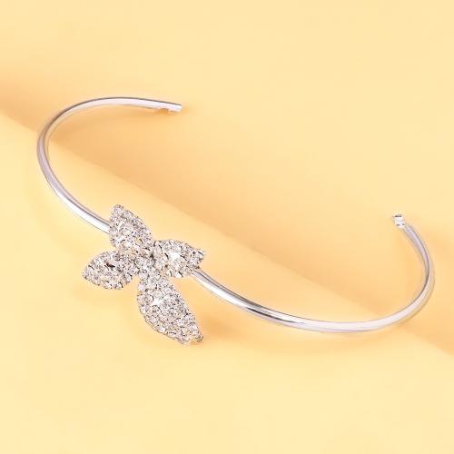 Ouverture Bracelets en cuivre, Alliage de cuivre, Placage, bijoux de mode & pour femme & avec strass, plus de couleurs à choisir, Vendu par PC