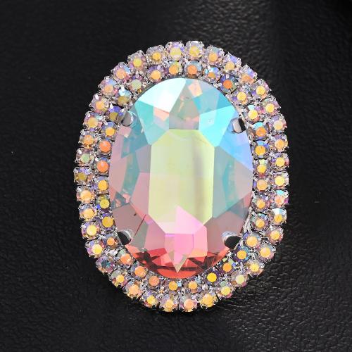 Rhinestone Brass Finger Ring, Copper Alloy, plated, fashion jewelry & for woman & with rhinestone 