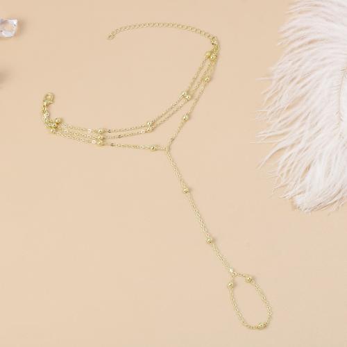 Copper Alloy Bracelet Ring, plated, fashion jewelry & multilayer & for woman, golden 