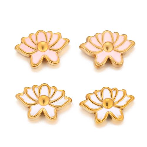 Stainless Steel Beads, 304 Stainless Steel, gold color plated, DIY & enamel 