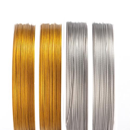 304 Stainless Steel Wire, gold color plated, DIY 
