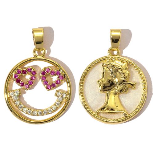 laiton Pendentif, avec résine, Placage, DIY & pavé de micro zircon, plus de couleurs à choisir, protéger l'environnement, sans nickel, plomb et cadmium Vendu par sac