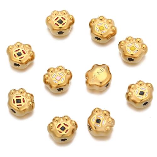 304 Stainless Steel Beads, gold color plated, DIY & enamel 
