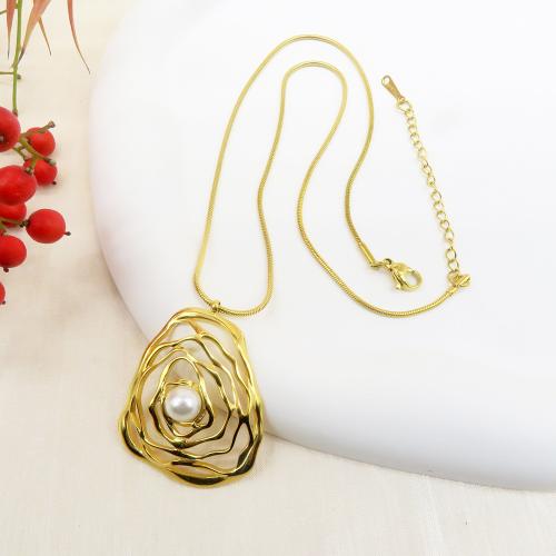 Parures de bijoux en acier inoxydable, Acier inoxydable 304, avec perle de plastique, Plaqué or 18K, styles différents pour le choix & pour femme & creux, Vendu par PC