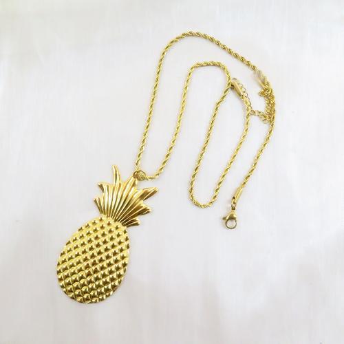 Parures de bijoux en acier inoxydable, Acier inoxydable 304, ananas, Plaqué or 18K, bijoux de mode & styles différents pour le choix & pour femme, Vendu par PC