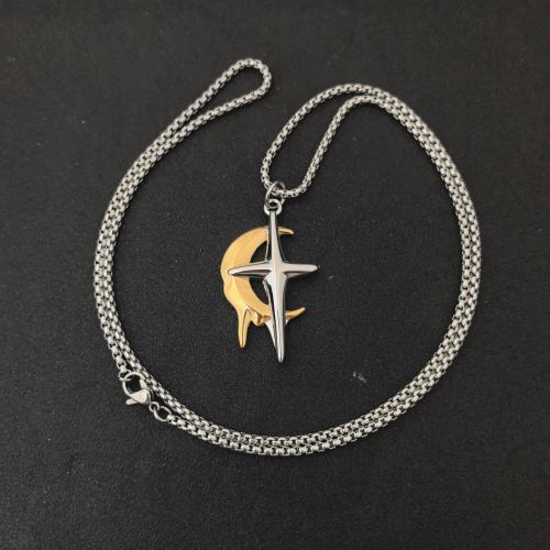 ステンレス鋼のジュエリーネックレス, 304ステンレススチール, メッキ, ファッションジュエリー & ユニセックス & 二色, Pendant : 長さ:60 センチ, 売り手 パソコン