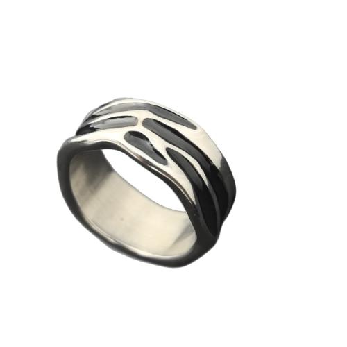 Bague en acier inoxydable, Acier inoxydable 304, poli, normes différentes pour le choix & pour homme & émail, couleur originale mm, Vendu par PC