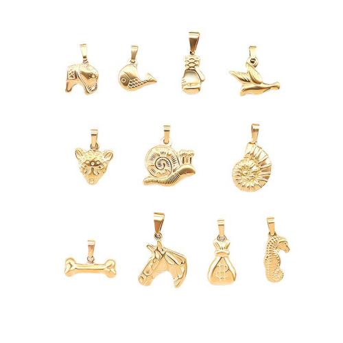 Titanium Steel Pendants, 18K gold plated, DIY 