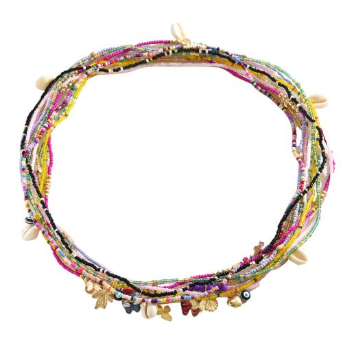 Glas Samen Armbänder, Seedbead, mit Muschel & Zinklegierung, handgemacht, Modeschmuck & für Frau, gemischte Farben, verkauft von setzen