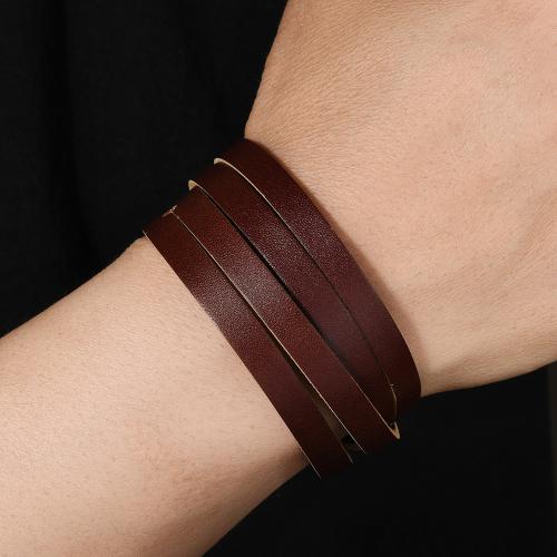 Kuhhaut Armband, mit Zinklegierung, handgemacht, Vintage & mehrschichtig & einstellbar & für den Menschen, keine, verkauft von PC