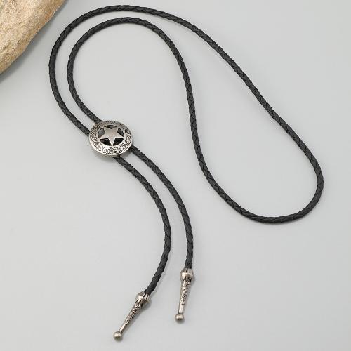 cuir PU collier, avec alliage de zinc, Pentagram, fait à la main, Vintage & unisexe & réglable, plus de couleurs à choisir, Vendu par PC[