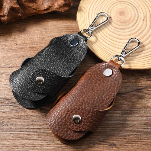 cuir de peau de vache sac à clé, avec fer & alliage de zinc, Portable & Vintage & unisexe, plus de couleurs à choisir Vendu par PC