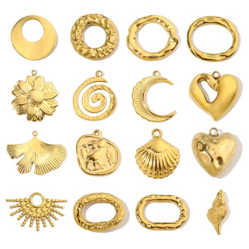 Stainless Steel Pendants, 304 Stainless Steel, gold color plated, DIY, golden 