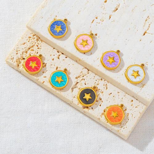 Acier inoxydable 304 Pendentif, Placage de couleur d'or, DIY & émail, plus de couleurs à choisir Vendu par sac