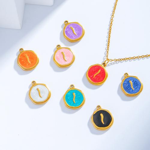 Acier inoxydable 304 Pendentif, Placage de couleur d'or, DIY & émail, plus de couleurs à choisir Vendu par sac