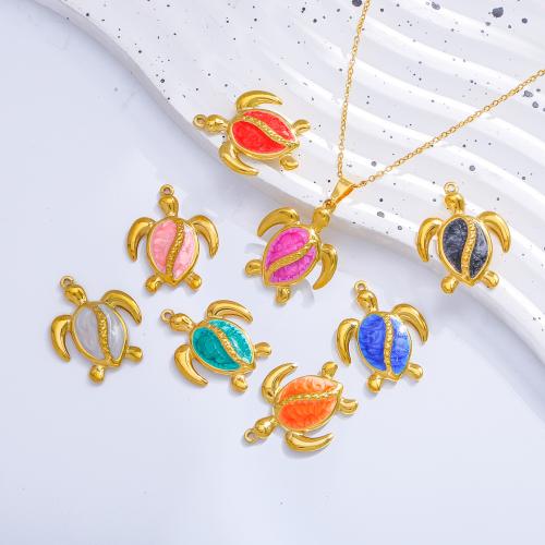 Acier inoxydable 304 Pendentif, Placage de couleur d'or, DIY & émail, plus de couleurs à choisir Vendu par sac