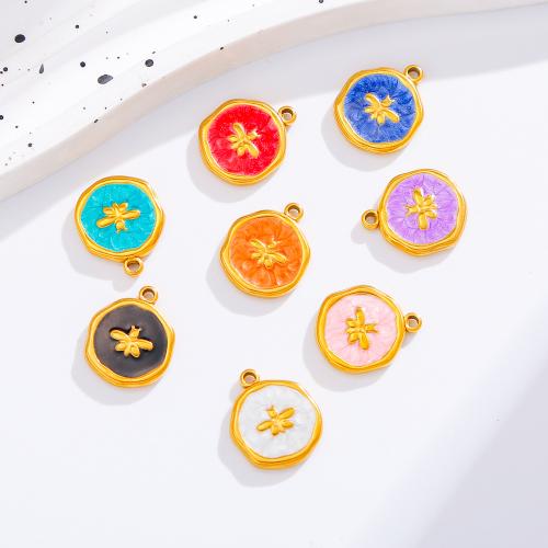 Acier inoxydable 304 Pendentif, Placage de couleur d'or, DIY & émail, plus de couleurs à choisir Vendu par sac