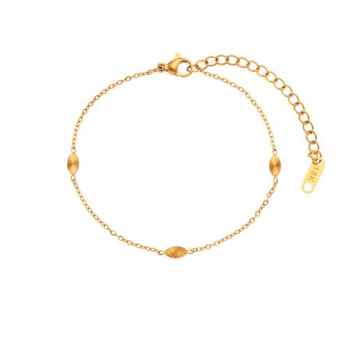 Acero inoxidable Pulsera con dijes, acero inoxidable 304, 18K chapado en oro, Joyería & diferentes estilos para la opción & para mujer, Vendido por UD