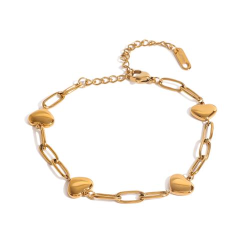 Bracelets en acier inoxydable, Acier inoxydable 304, Placage, bijoux de mode & styles différents pour le choix & pour femme, doré, Vendu par PC