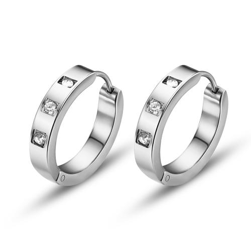Stainless Steel Leverback Earring, 304 Stainless Steel, plated, fashion jewelry & for woman & with rhinestone 