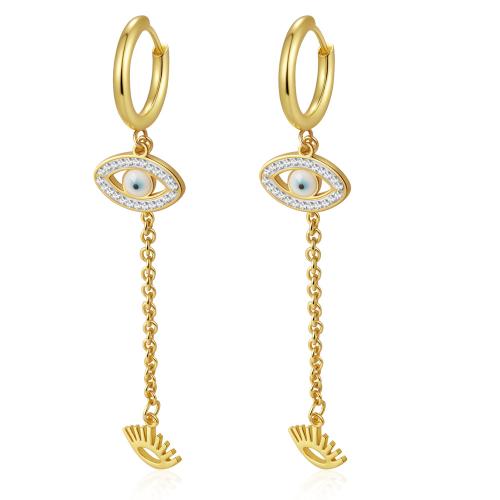 Moda flecos pendientes, acero inoxidable 304, chapado, diferentes estilos para la opción & para mujer & esmalte & con diamantes de imitación, más colores para la opción, Vendido por Par
