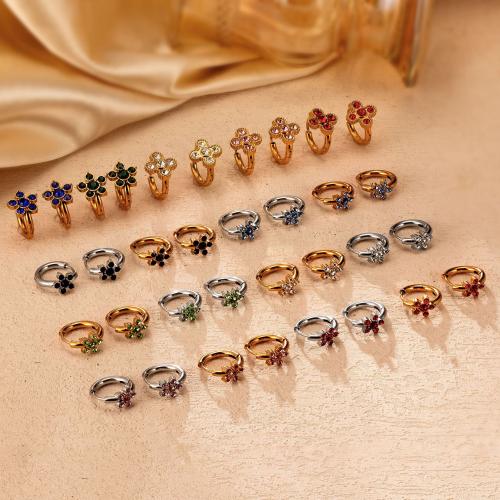 Stainless Steel Leverback Earring, 304 Stainless Steel, plated  & micro pave cubic zirconia & for woman 