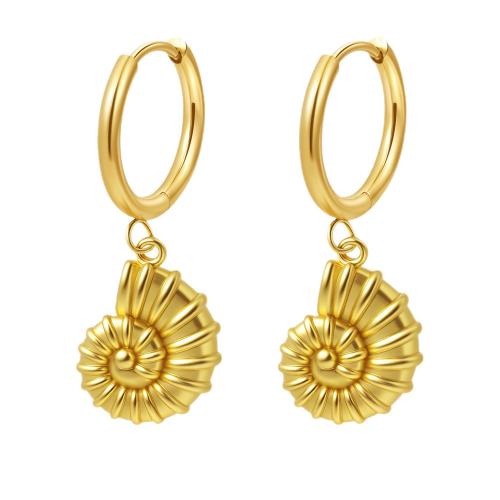 Boucle d'oreille goutte inox, Acier inoxydable 304, conque, Placage, bijoux de mode & pour femme, plus de couleurs à choisir Vendu par paire