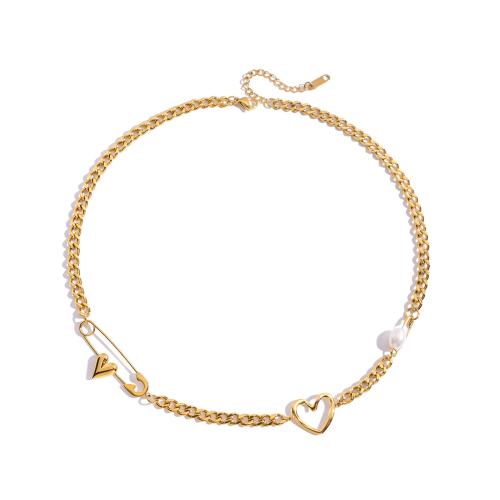 ステンレス鋼のジュエリーネックレス, 304ステンレススチール, とともに プラスチック製パール, メッキ, ファッションジュエリー & 異なるスタイルを選択 & 女性用, 売り手 パソコン