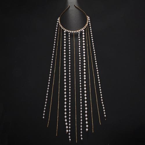 Alliage de cuivre Bande de cheveux, avec Plastique ABS perle, fait à la main, bijoux de mode & pour femme, plus de couleurs à choisir, Vendu par PC