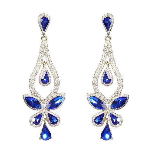 Zink Legierung Strass Tropfen Ohrring, Zinklegierung, mit Glas, Modeschmuck & für Frau & mit Strass, keine, verkauft von Paar