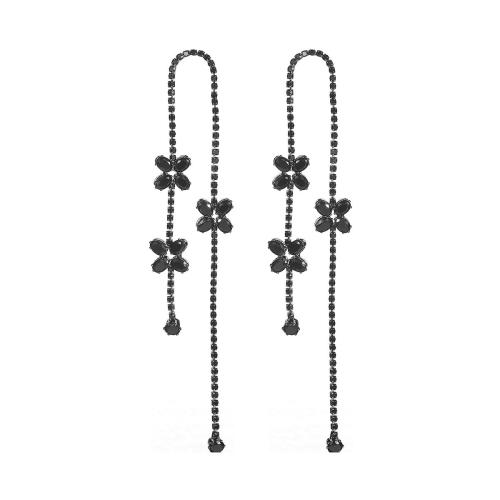 Boucle d'oreille goutte laiton strass, bijoux de mode & pour femme & avec strass, plus de couleurs à choisir, Vendu par paire